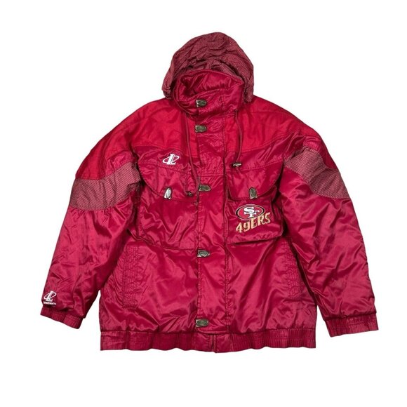 Vintage 90s San Francisco 49ers Red Jacket Logo Athletic NFL Pro Line Men's Sz M - Picture 1 of 16